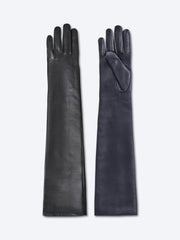 Zweifarbige lange Veneto-Lederhandschuhe ref: