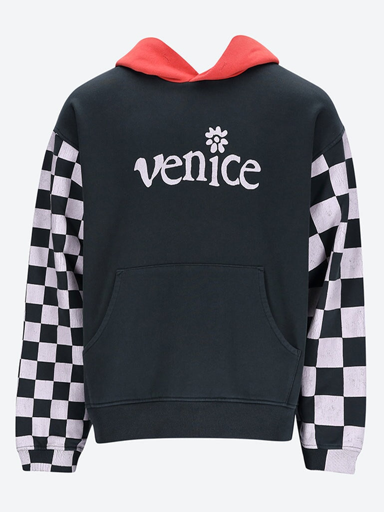 Venice checker sleeve hoodie 1