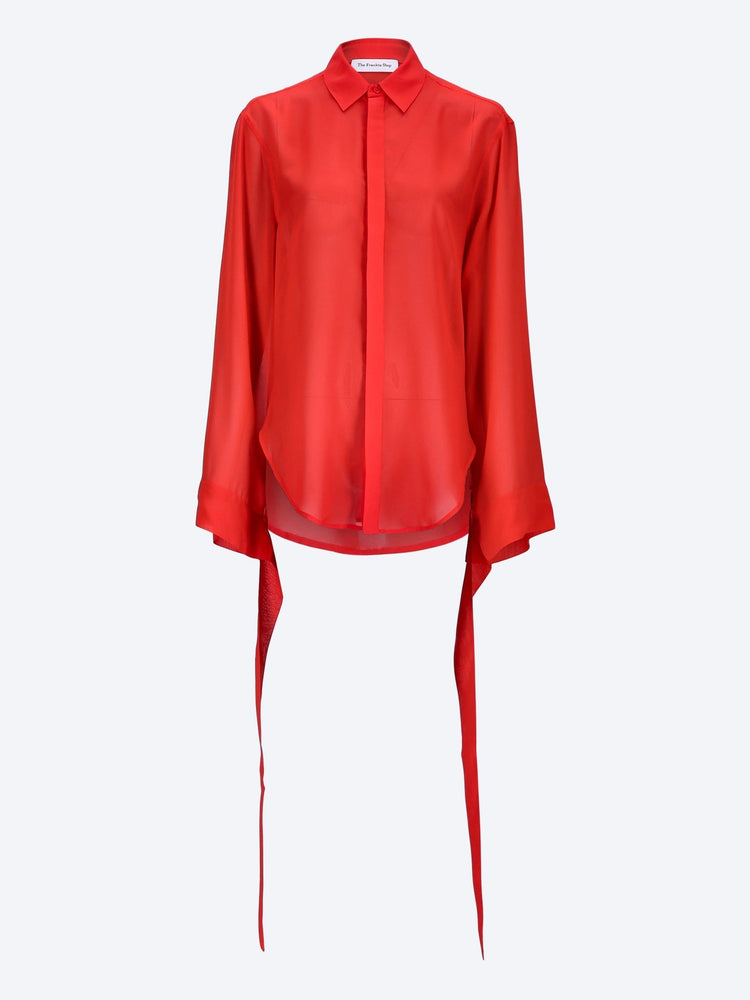 Verlin sheer chiffon tie cuff shirt 1