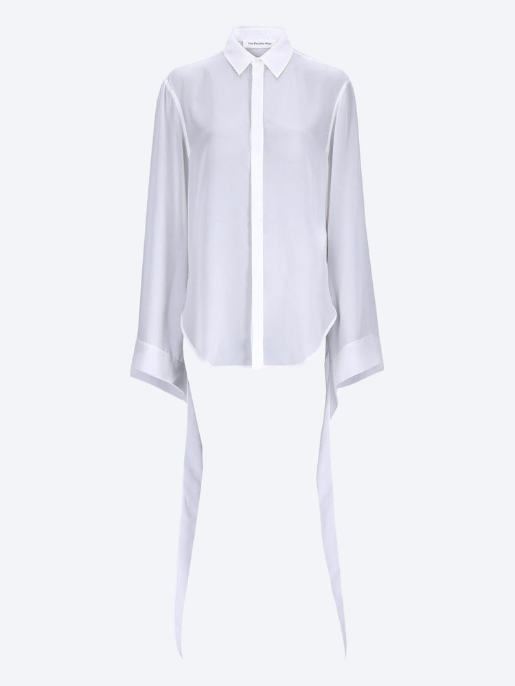 Verlin sheer chiffon tie cuff shirt 1