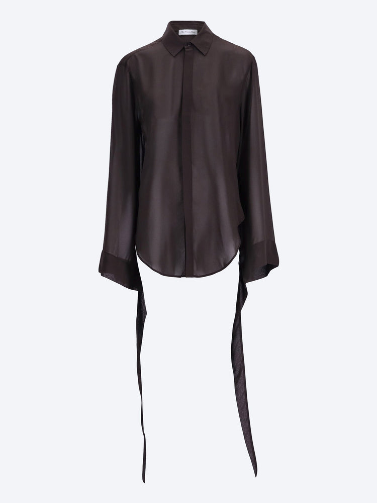 Verlin sheer chiffon tie cuff shirt 1