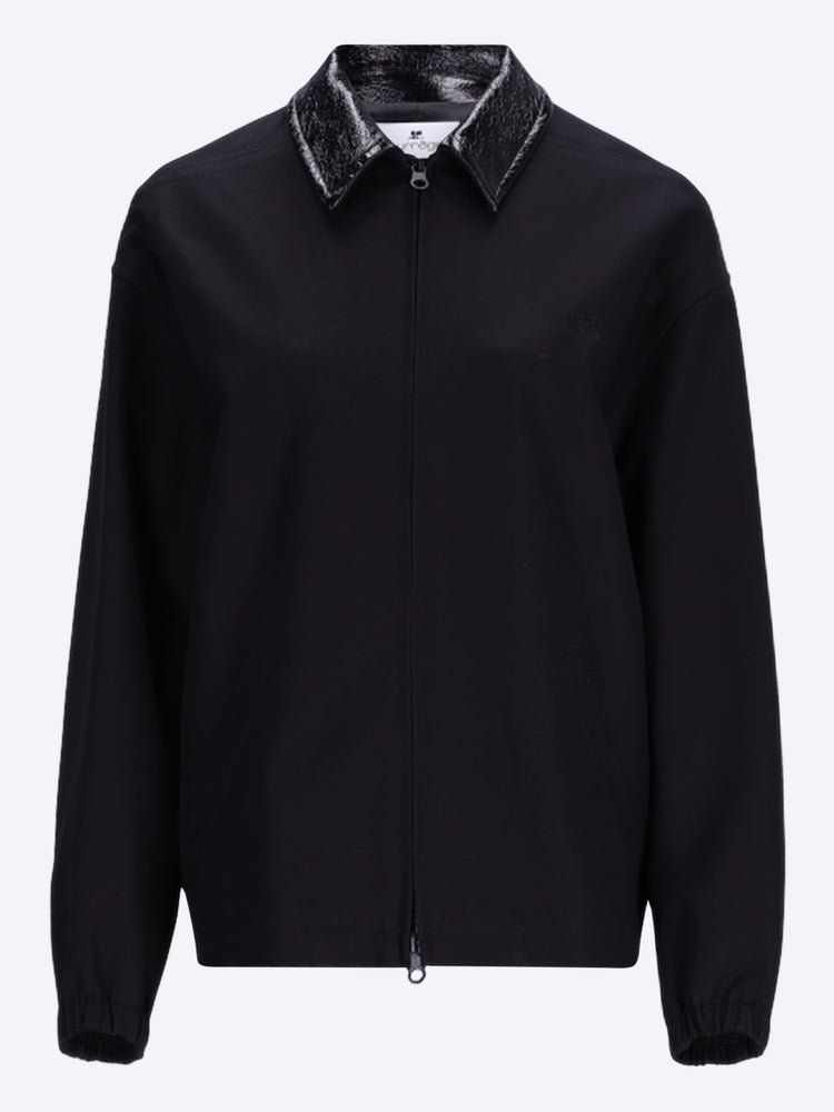 Veste en toile ctn à col en vinyle 1