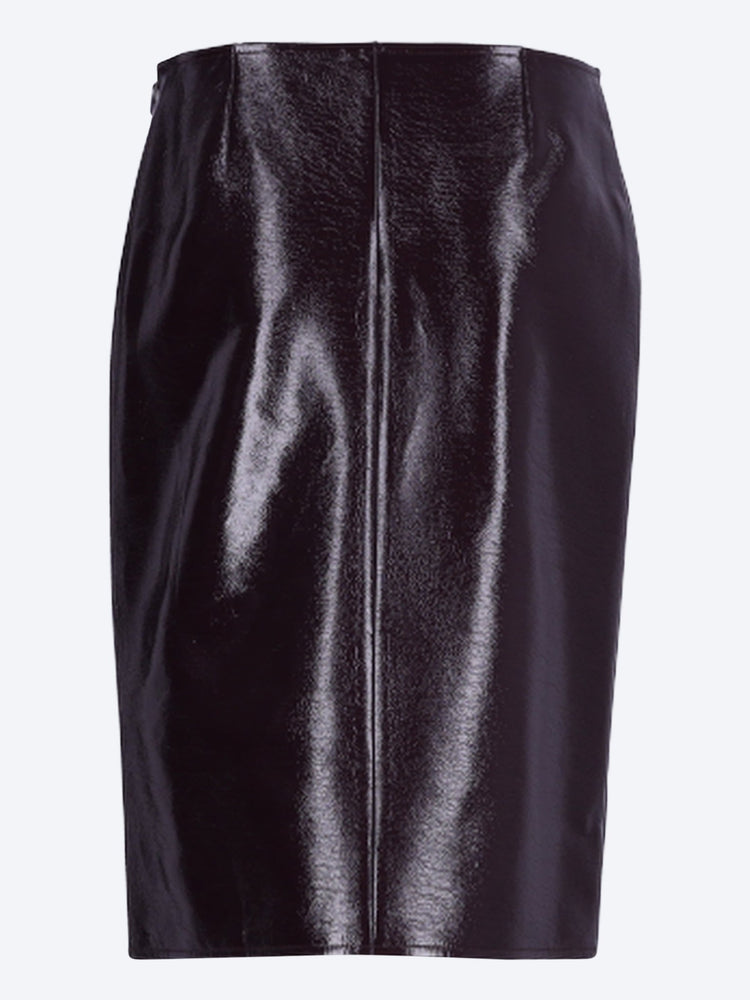 Vinyl knee-length skirt 3