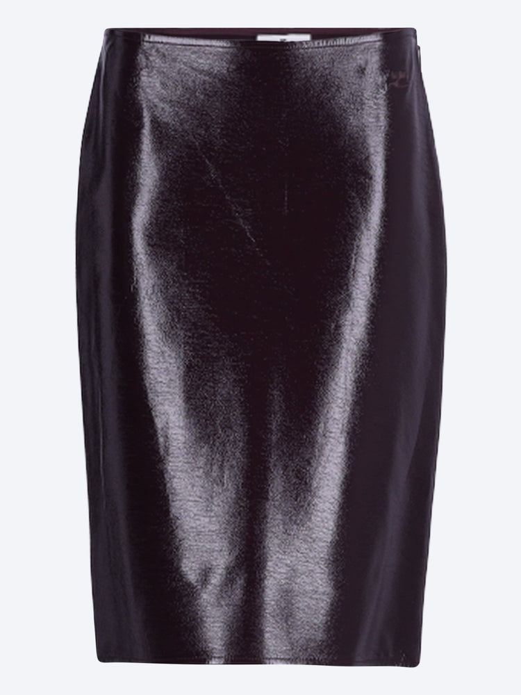 Vinyl knee-length skirt 1