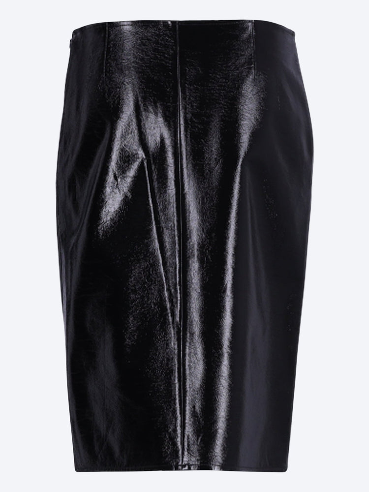 Vinyl knee-length skirt 3
