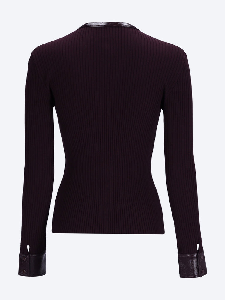 Vinyl rib cardigan 3
