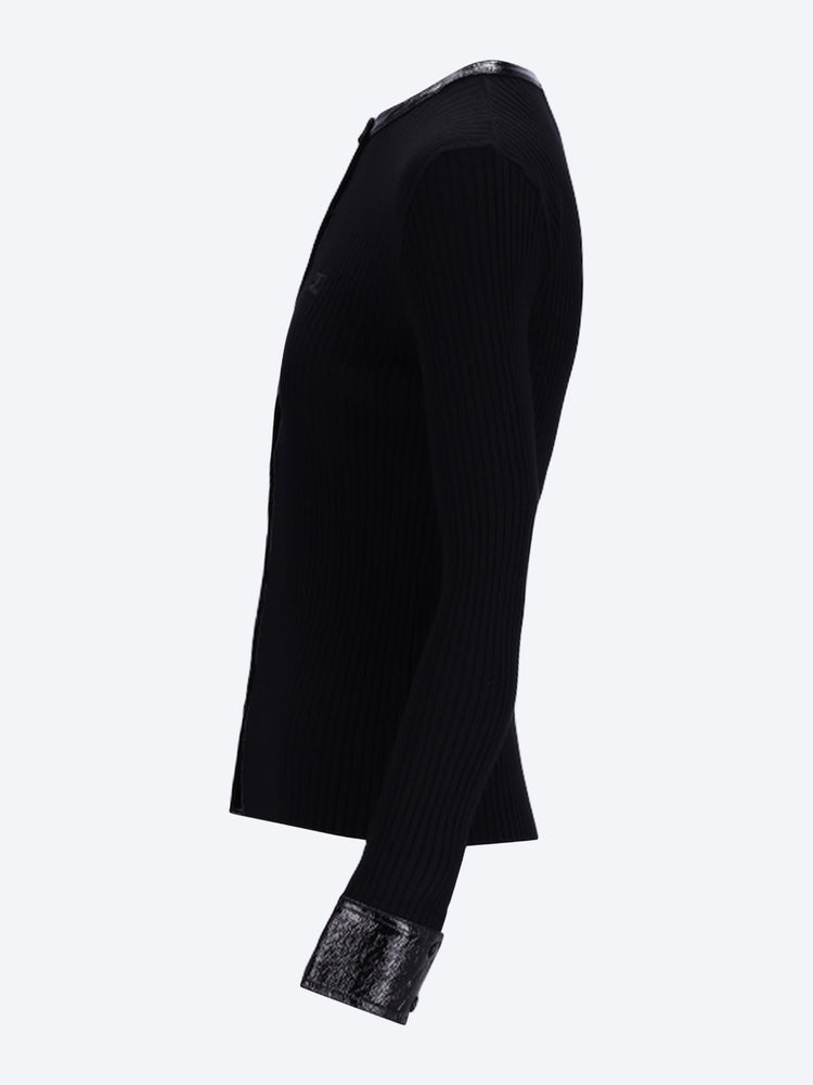 Vinyl rib cardigan 2