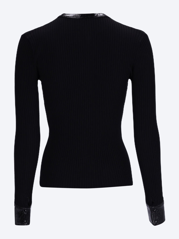 Vinyl rib cardigan 3