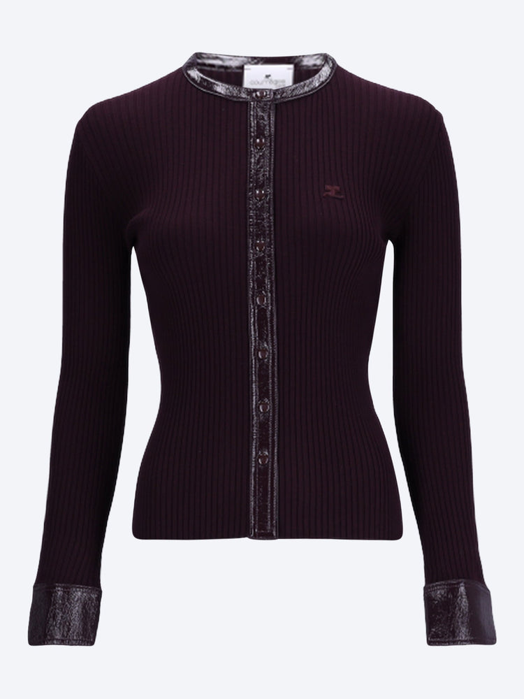 Vinyl rib cardigan 1