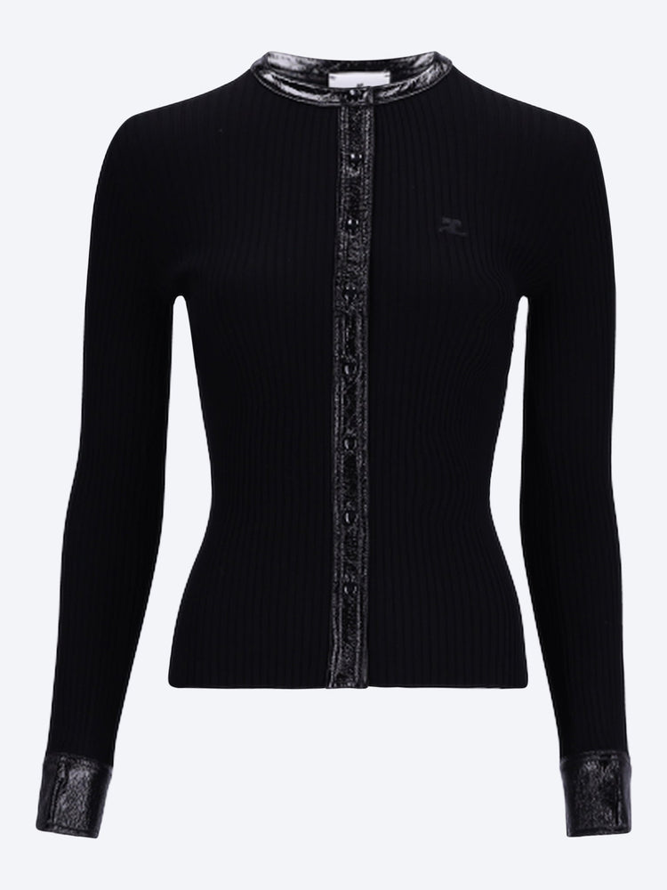 Vinyl rib cardigan 1
