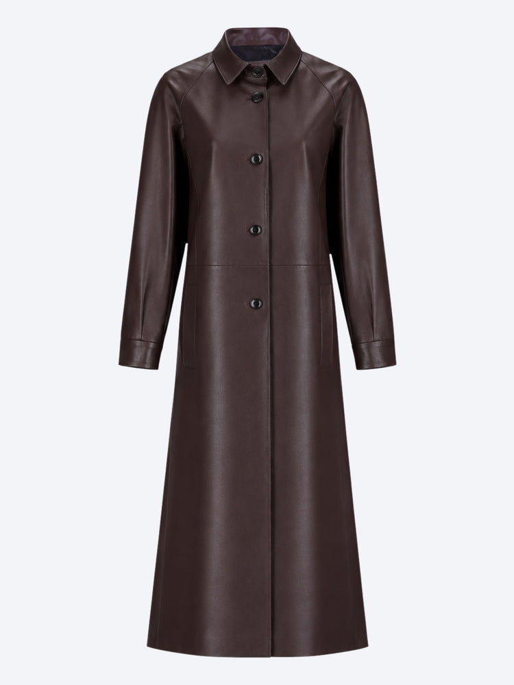 Manteau en cuir Vitello (sans reptile) 1