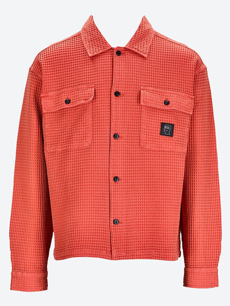 Waffle button front shirt