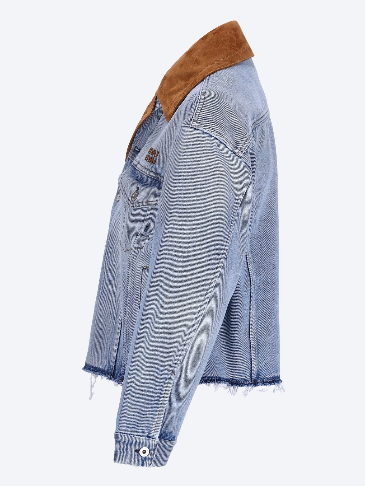 Washed denim and suede blouson jacket 2