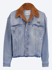 Washed denim and suede blouson jacket ref: