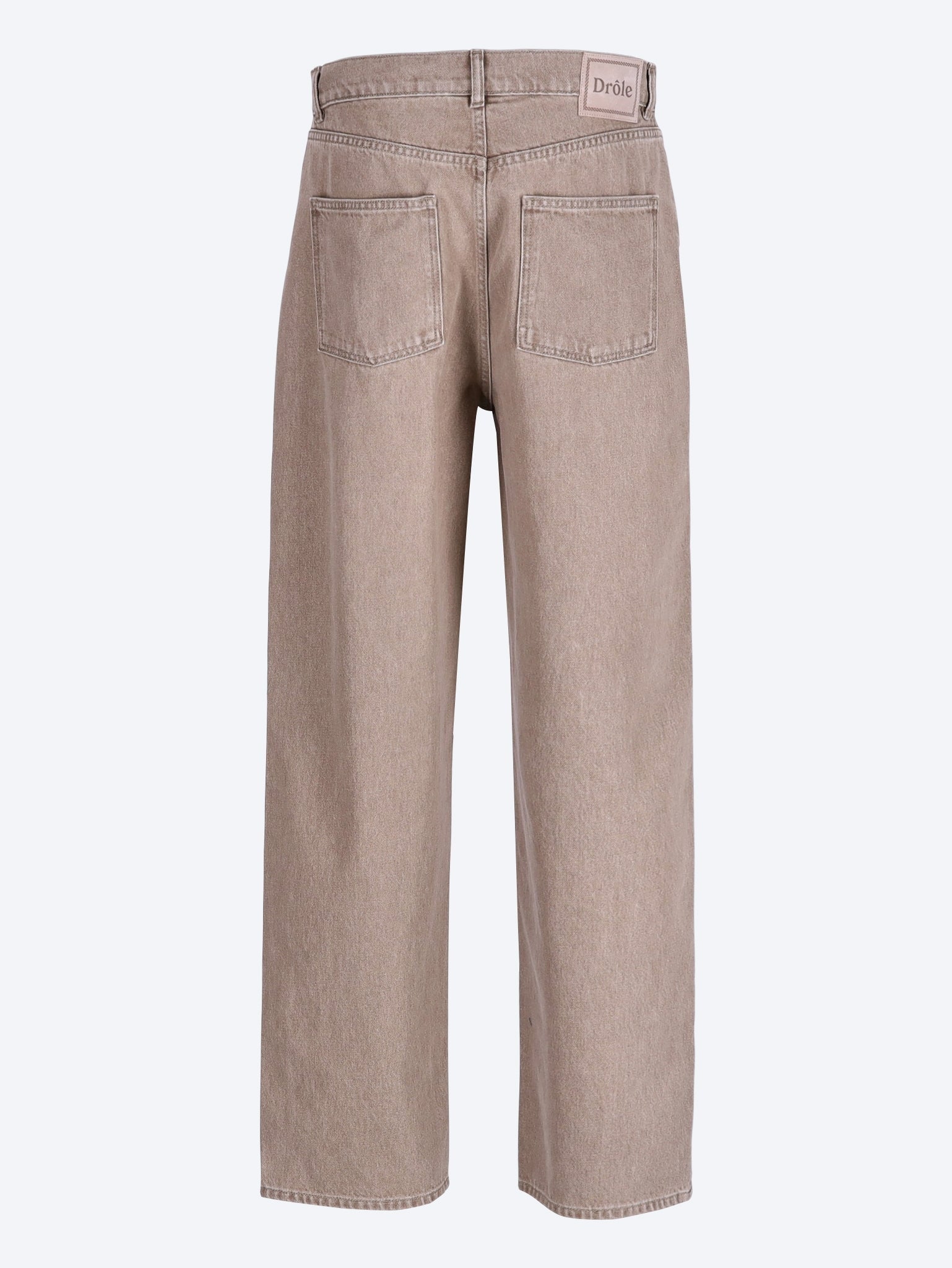 Washed khaki straight jeans 3