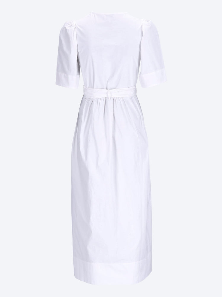 Washed stretch cotton tie strap midi dress 2