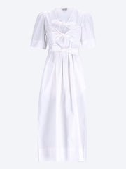 Washed stretch cotton tie strap midi dress ref: