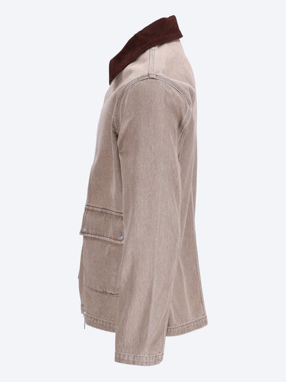 Washed zipped denim jacket