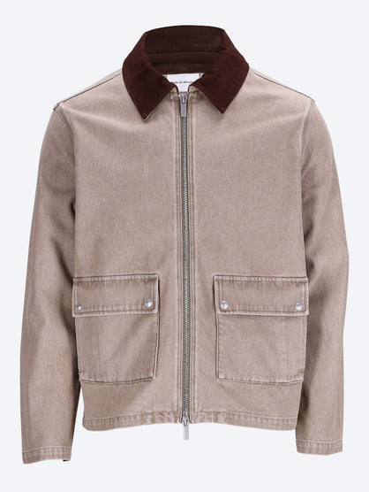 Washed zipped denim jacket