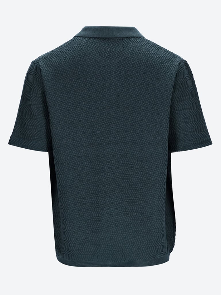 Wave cable knit polo 2
