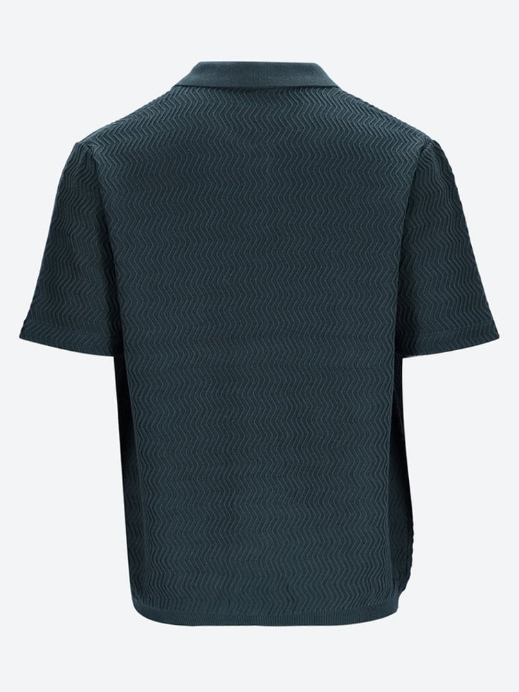 Wave cable knit polo 2