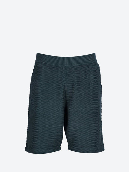 Wave cable knit shorts