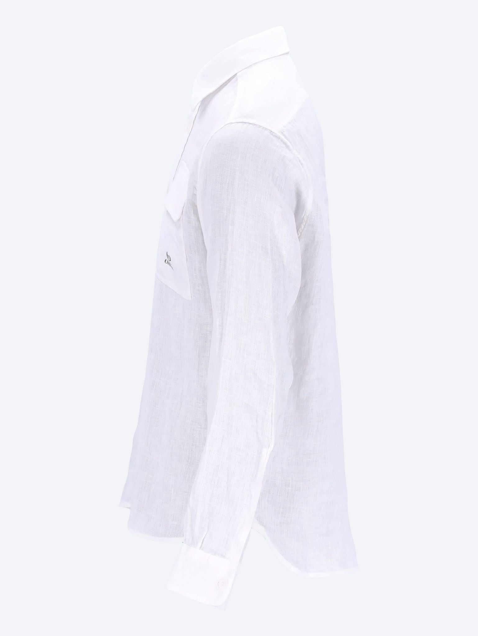 White Linen Logo Shirt 2