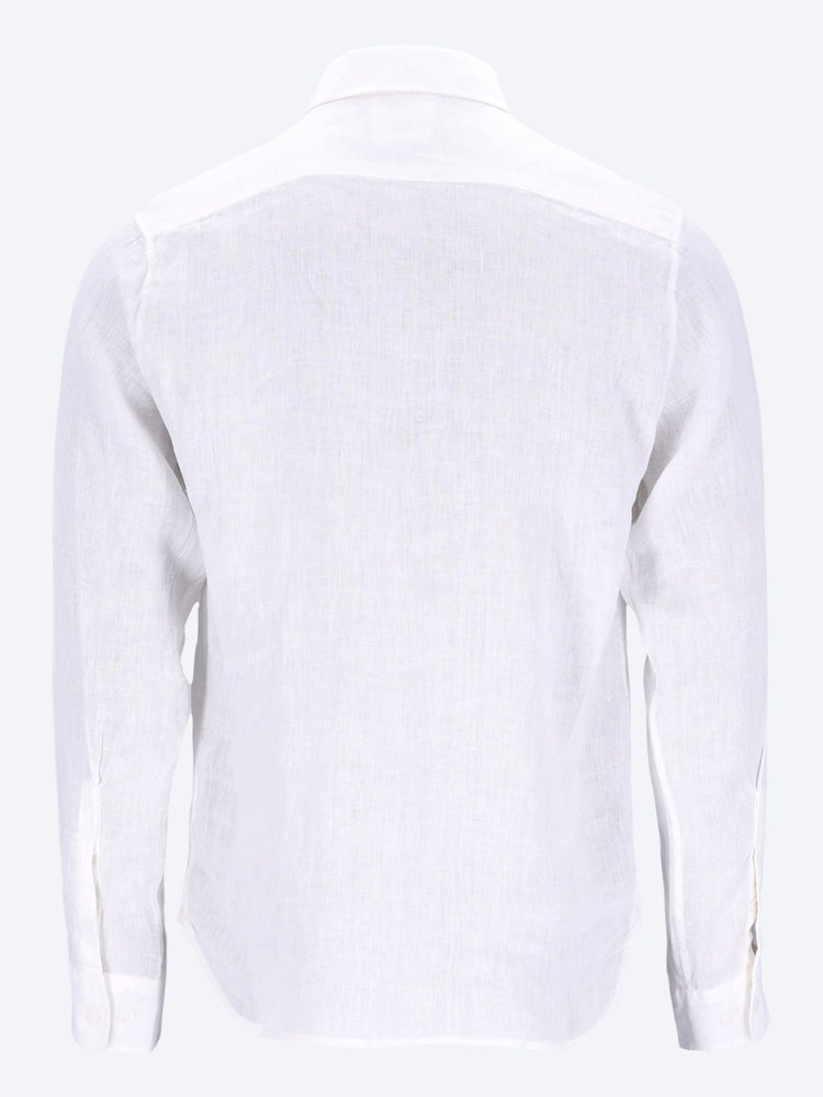 White Linen Logo Shirt 3