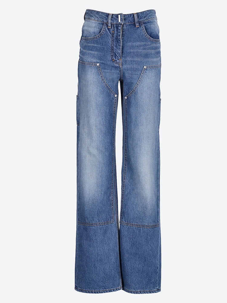Wide leg jeans with patches 1
