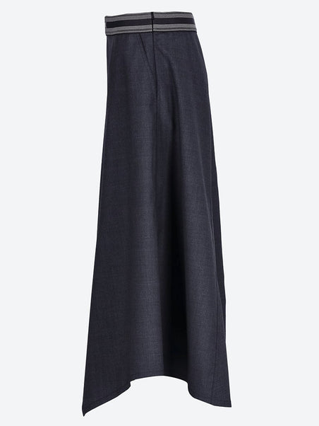 Wool asymmetric skirt