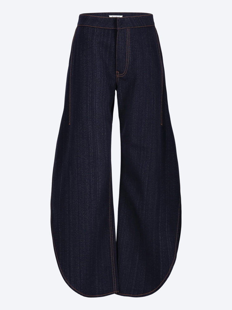 Wool denim petal pants 1
