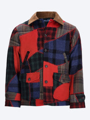 Wool patchwork woven coat ref: