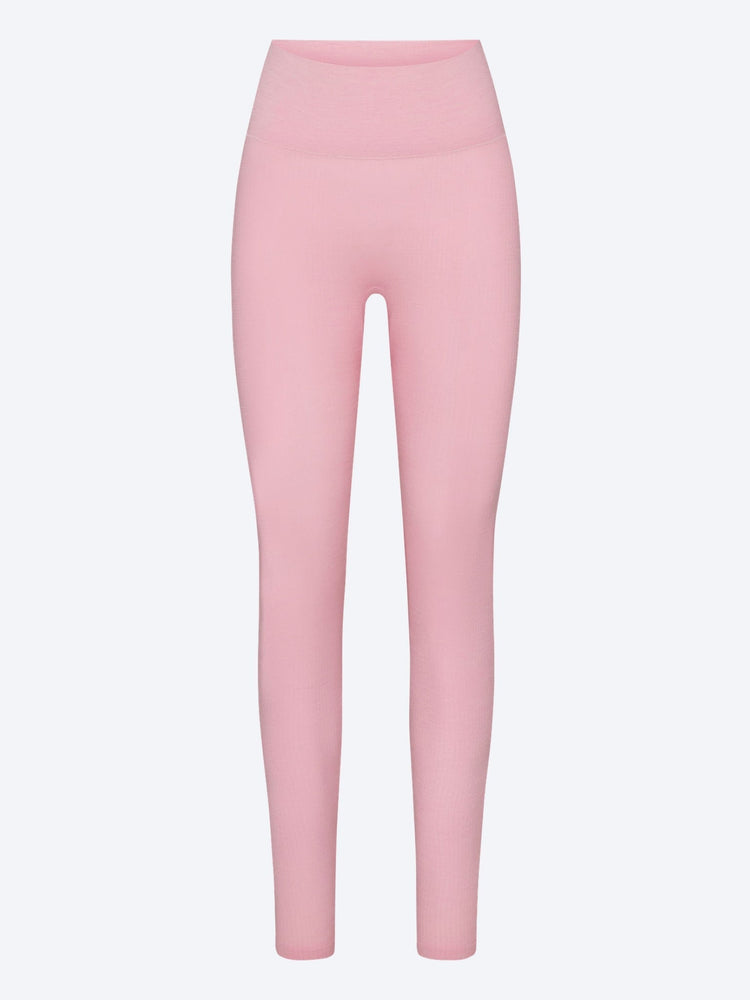 Legging taille haute en laine côtelée 1