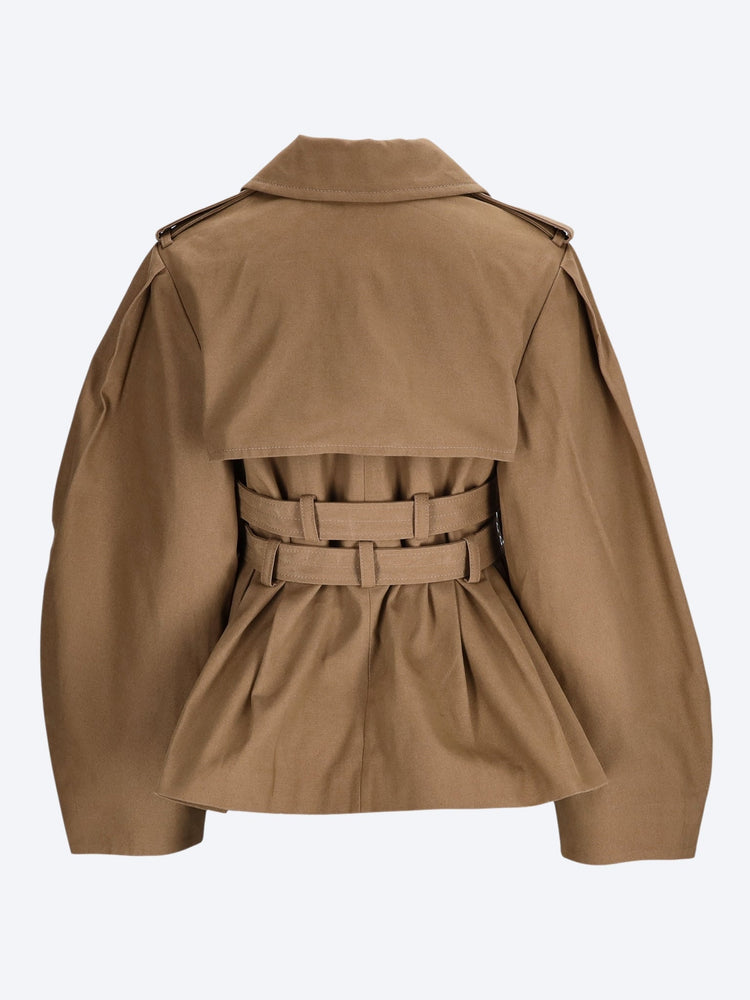 Workwear canvas short peplum jacket 3