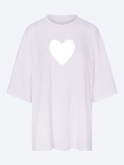 Worn in jersey oversized heart t-shirt