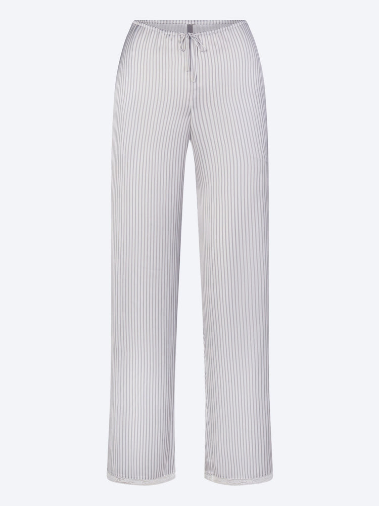 Pantalon de nuit tissé brillant avec dentelle 1