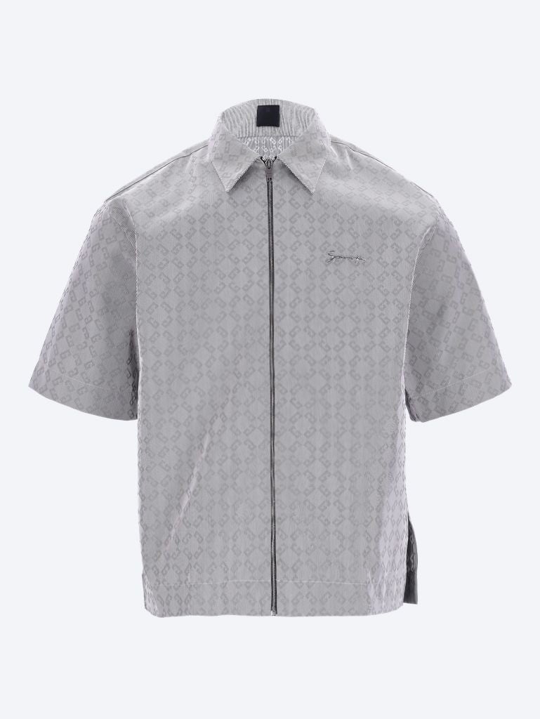 Zip front boxy short sleeve shirt 1