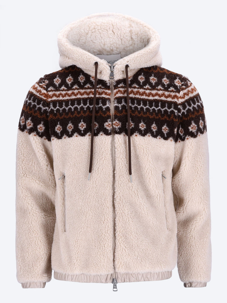Teddy Jacquard Zip Up Cardigan 1