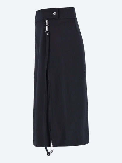 Zipped heritage crepe skirt