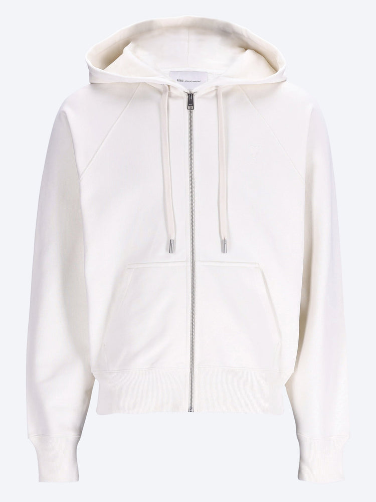 Sweat zippé avec ami de coeur embossé ton sur ton 1