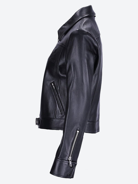 Zipped iconic leather jacket