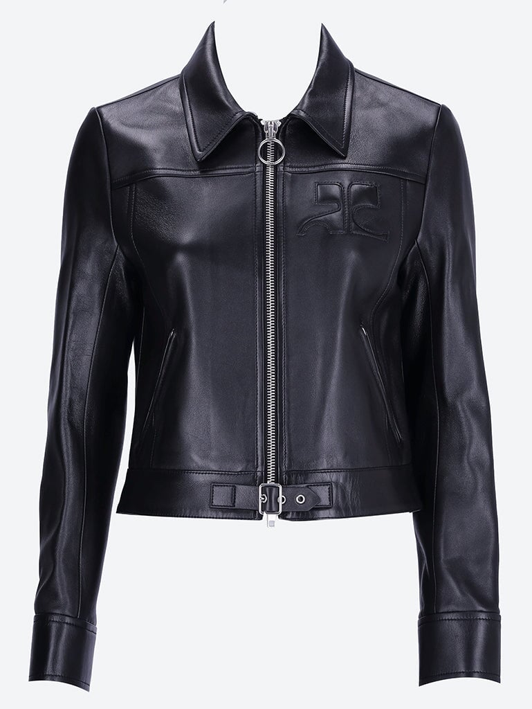 Zipped iconic leather jacket 1