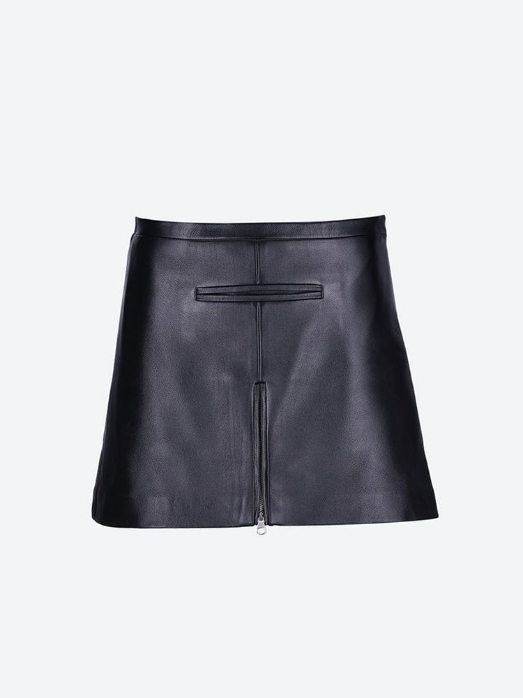 COURREGES WOMEN CLOTHING SKIRTS Mini jupe en cuir vintage zippe