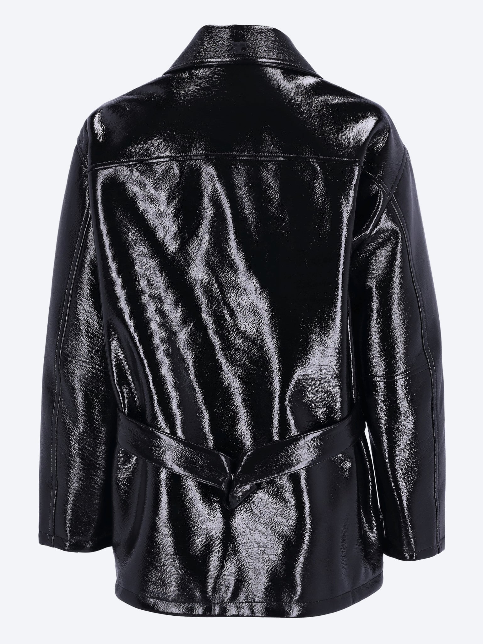 Zipped vinyl maxi jacket 3