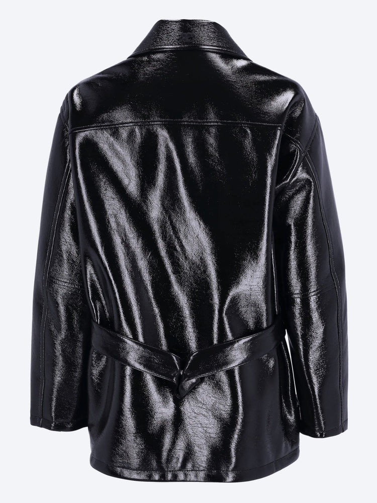 Zipped vinyl maxi jacket 3
