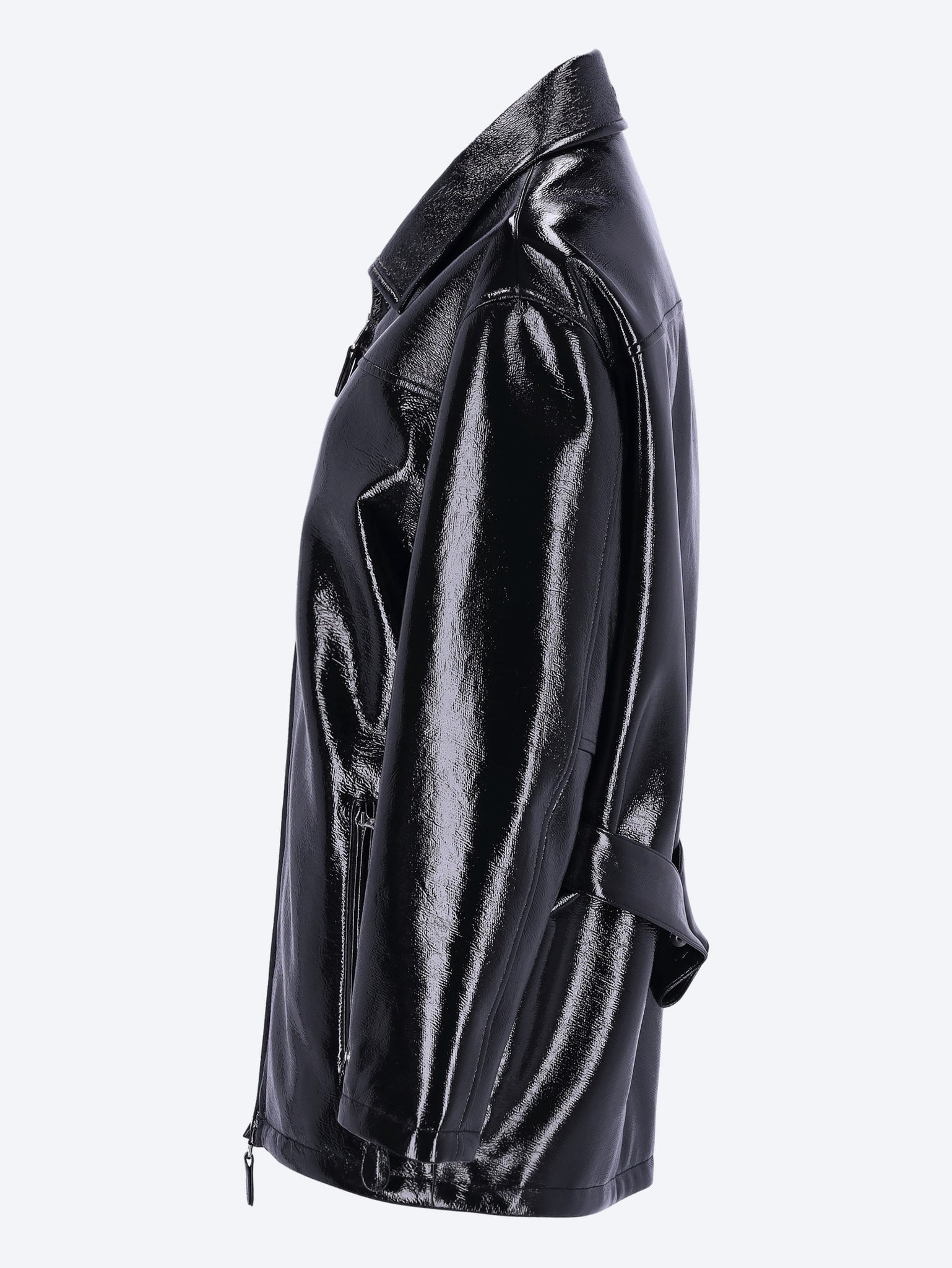 Zipped vinyl maxi jacket 2