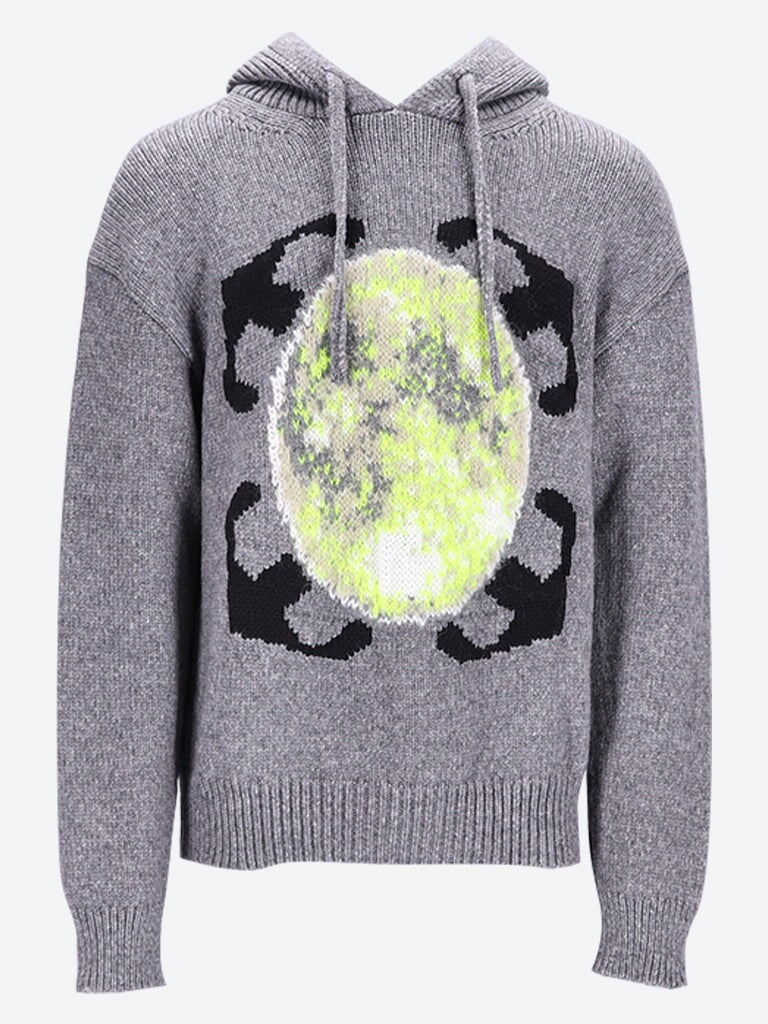 Arrow moon chunky knit hoodie 1