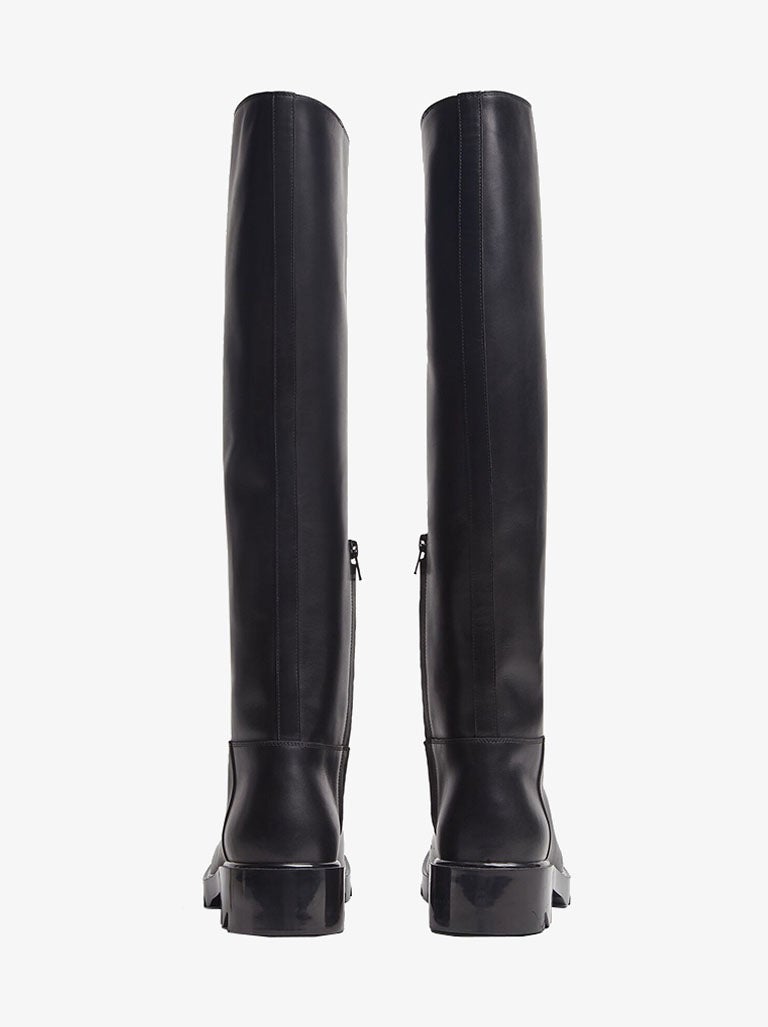 Hohe Kalbslederstiefel mit Strebenstruktur 3