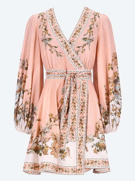 Chintz wrap mini robe