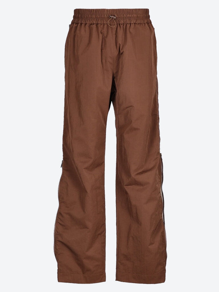 Contrasting colour zip trousers pan 1